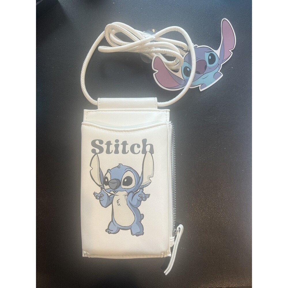 Disney Lilo and Stitch Printed Phone Case & Coin-Card Holder White/blue
